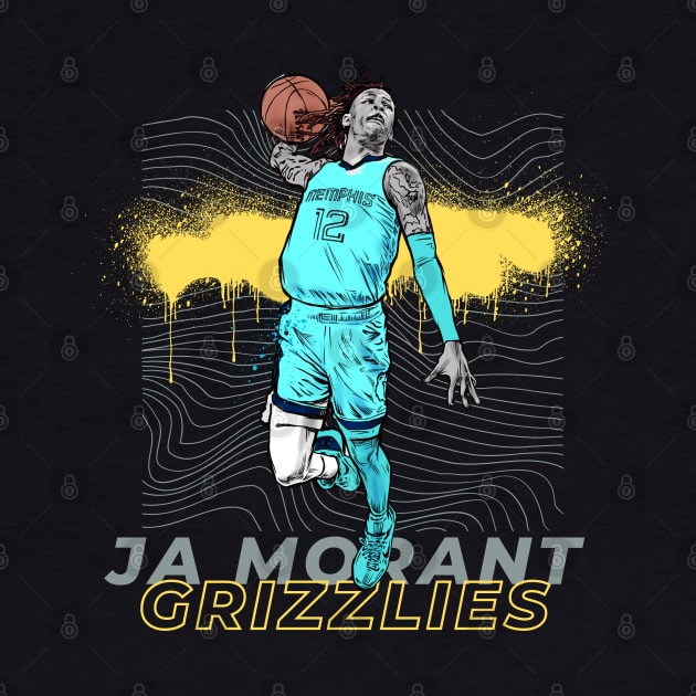 JA MORANT YELLOW GRIZZLIES by Basic Lee